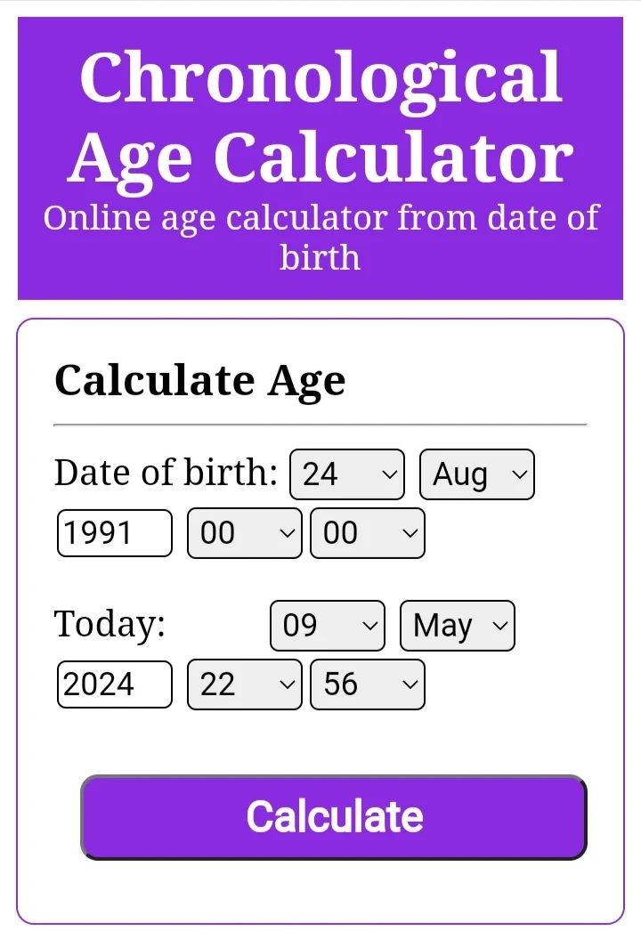 Chronological Age Calculator